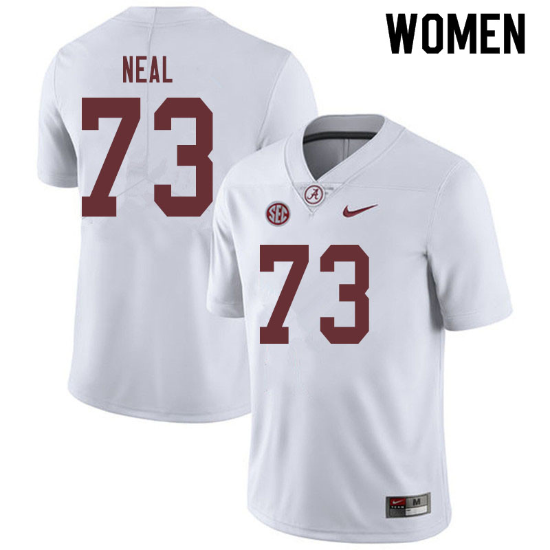 Alabama Crimson Tide Women's Evan Neal #73 White NCAA Nike Authentic Stitched 2019 College Football Jersey PM16W65IQ